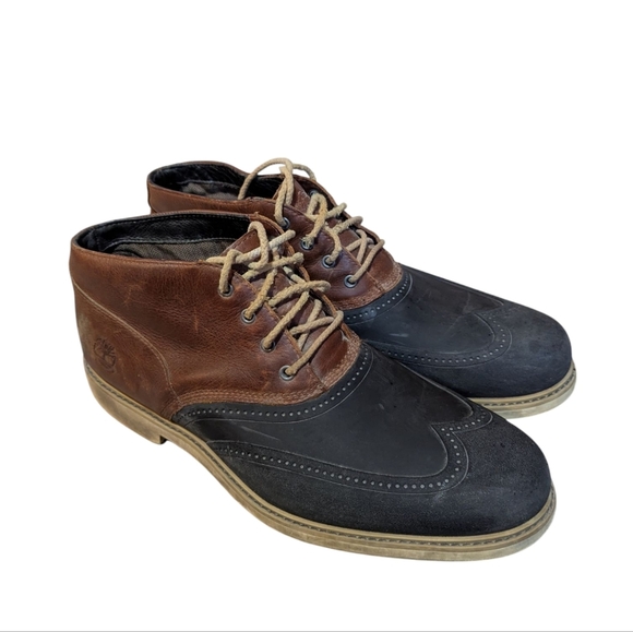 Timberland Boots Stormbucks Duck Chukka Rain Snow Leather Rubber Preppy Classic - Picture 1 of 10